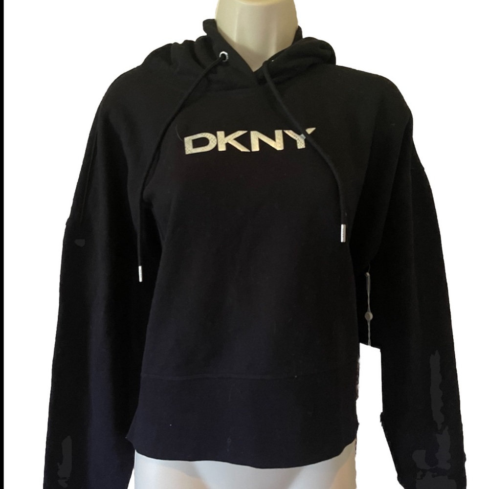 DKNY Black Cropped Hoodie small